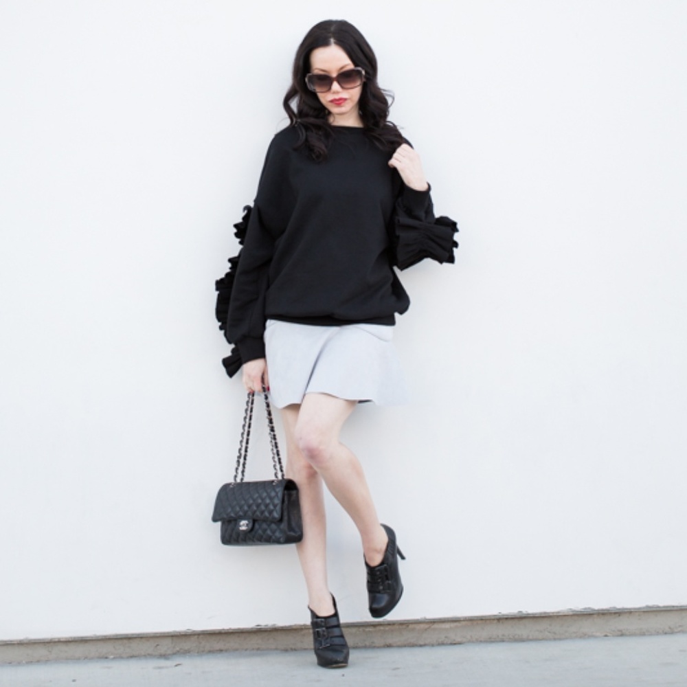 Storets Black Ruffled Sweatshirt - Picture 5 of 6